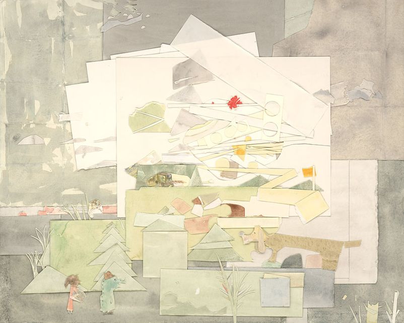 Kartans kanter, collage, 62 x 75,5 cm, 2021